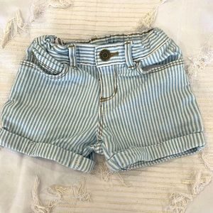 Denim striped shorts